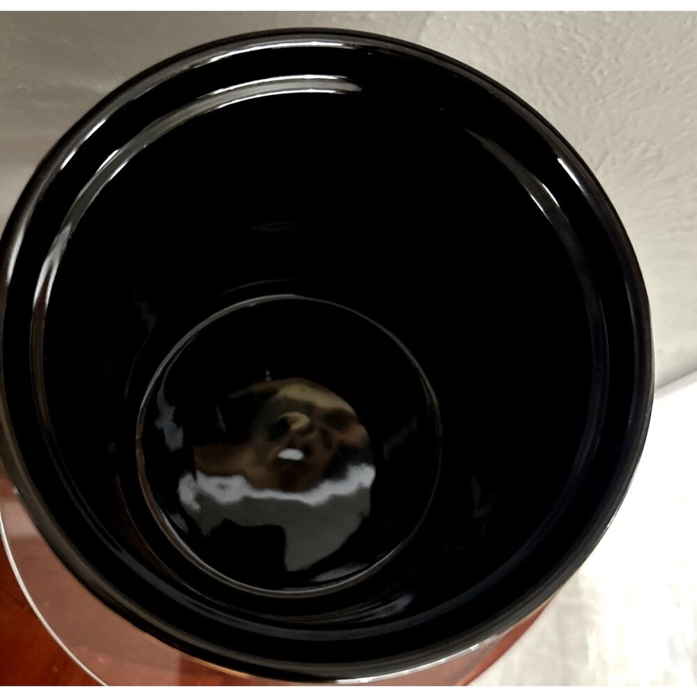 Tara Reed Blue Harbor Canister/Cookie Jar 9" Burnt Orange Iris Flower 2014 - Picture 5 of 6